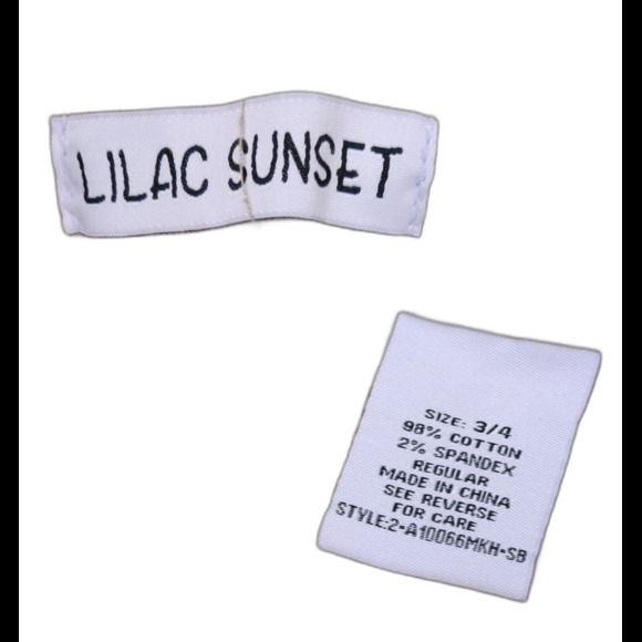 Lilac Sunset size 3/4 Beige Khaki color carpenter pants elastic hem - Picture 4 of 4